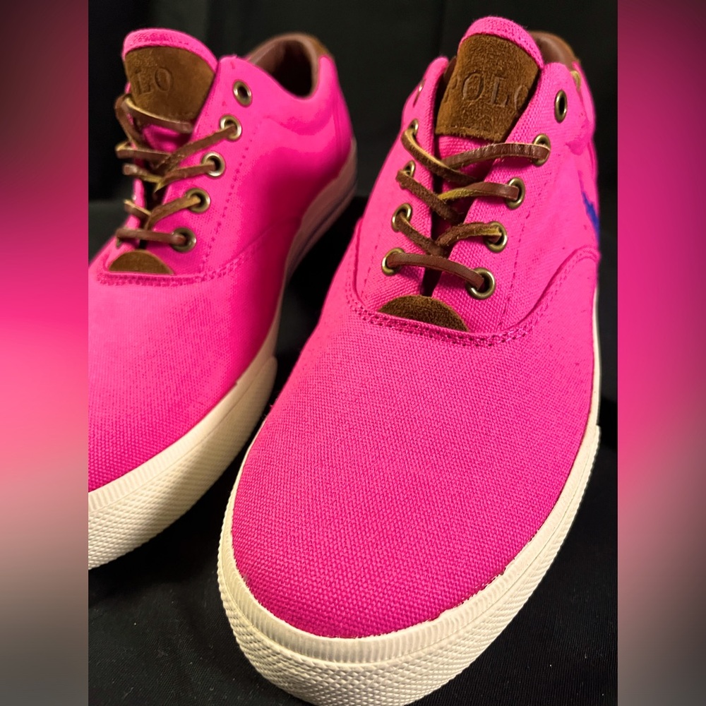 POLO RALPH LAUREN Vaughn Canvas Sneakers Pink Men’s Boat Shoes